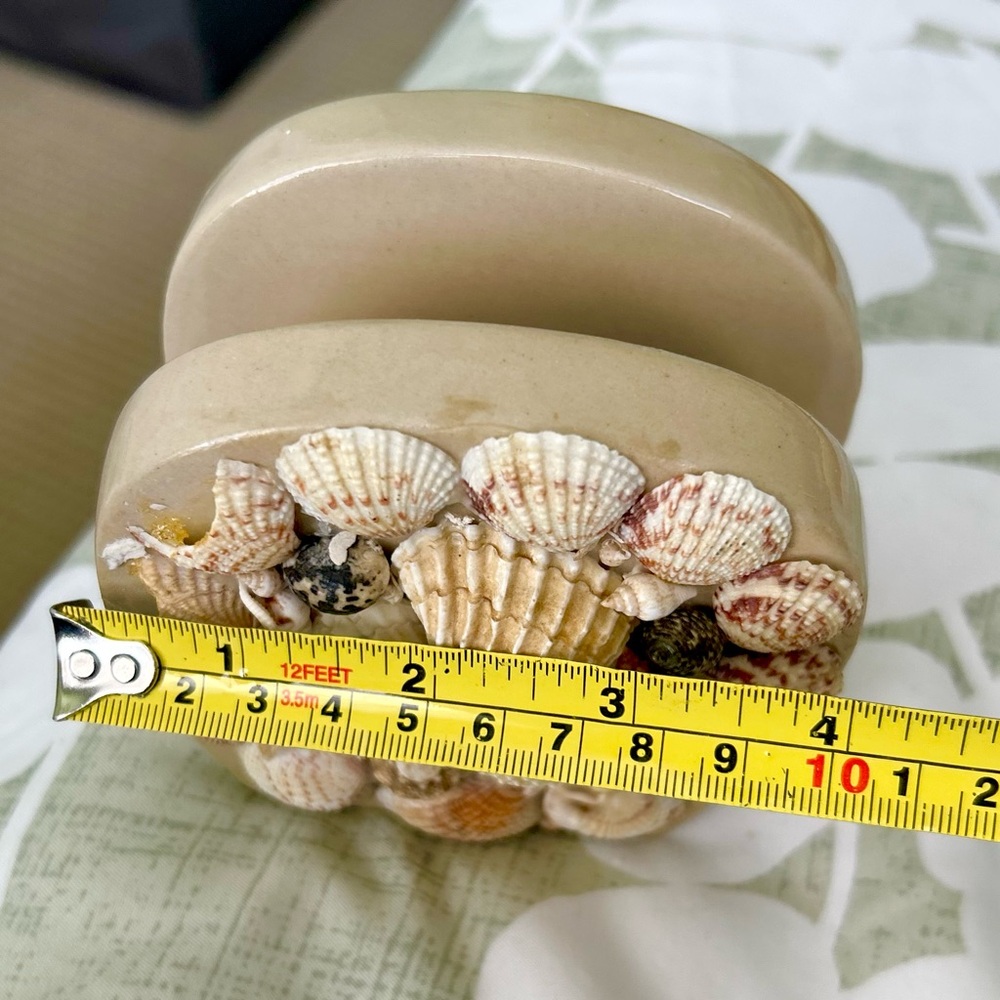 VTG Beautiful Nautical Beach Seashell + Sand Dollar Kitchen Napkin Holder - Picture 7 of 7